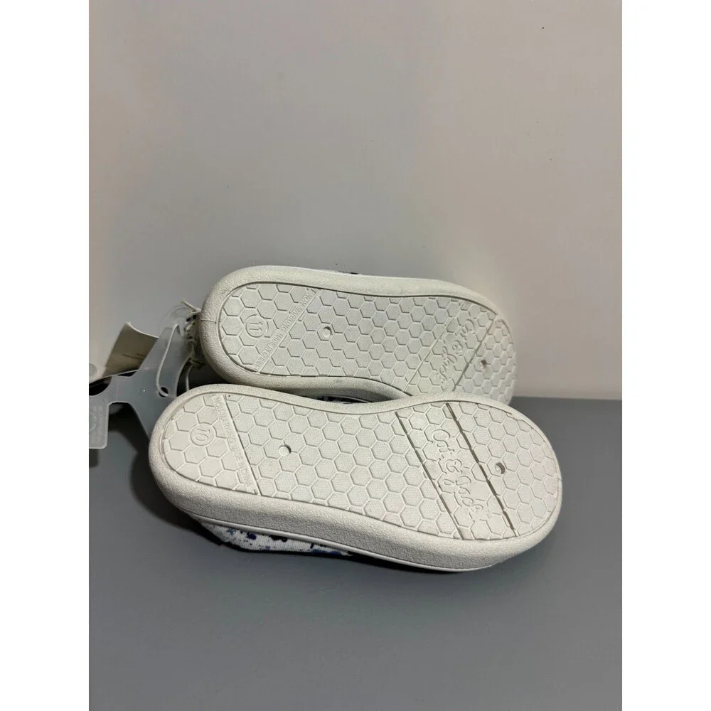 Cat & Jack Girl's Shoes White Slip On Pattern Blue Size 10